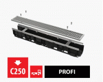 Alcaplast AVZ103-R104 Profi Kültéri folyóka 100 mm horganyzott peremmel és horganyzott ráccsal