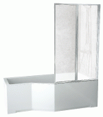 Besco Ambition premium 2 részes kádparaván 80,5x140cm
