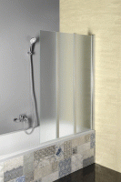 AQUALINE behajtható kádparaván 1000x1400 mm, króm/brick üveg (AQ1140)