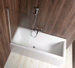 AQUALINE VILMA kádparaván 600mm, balos, króm/brick üveg (AQ6018L)