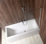 AQUALINE VILMA kádparaván 600mm, jobbos, króm/brick üveg (AQ6018P)