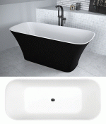 Besco ASSOS BLACK&WHITE szabadonálló kád 160x70cm